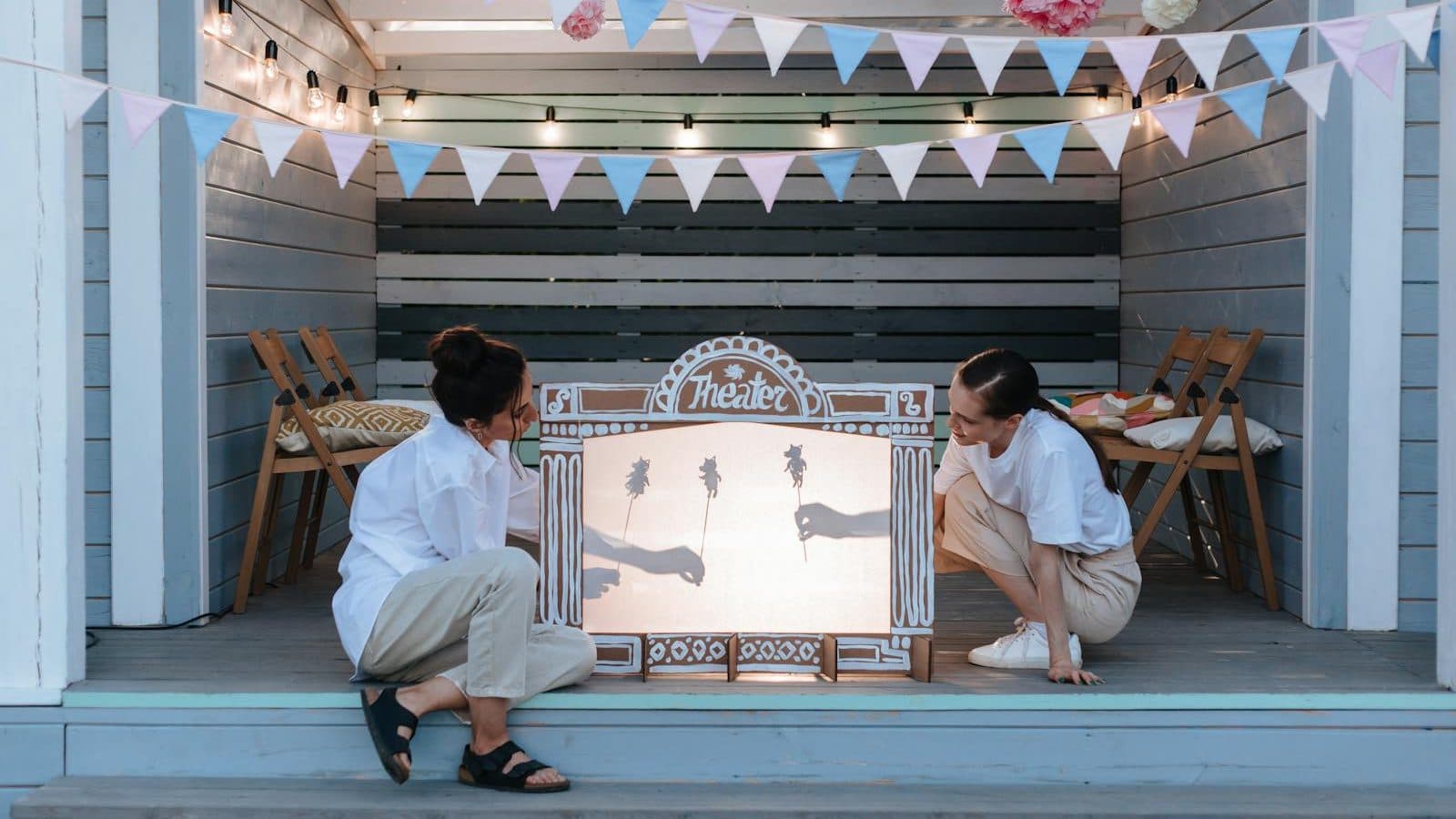 Women Playing Shadow Theatre