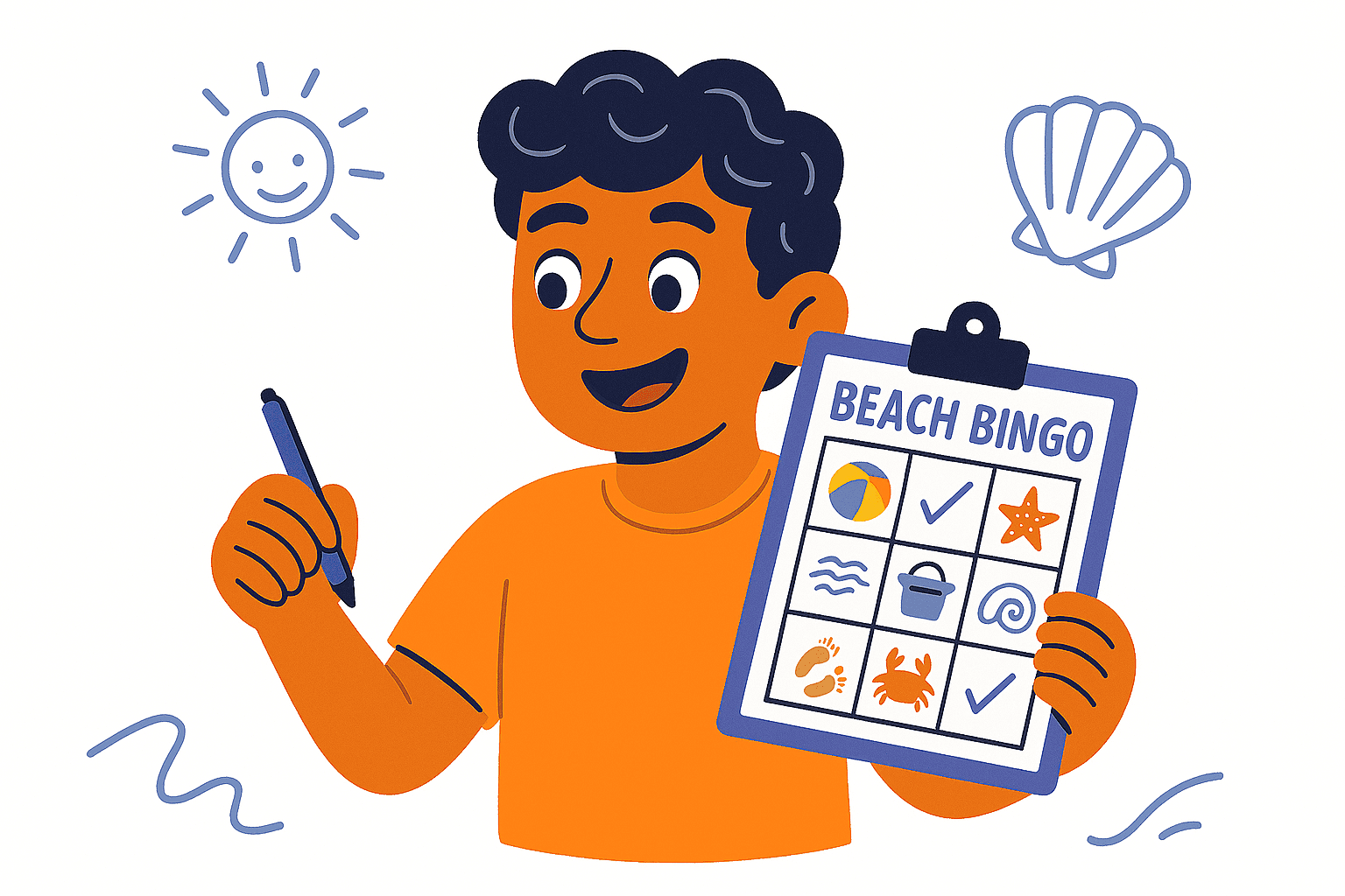 beach bingo illustration