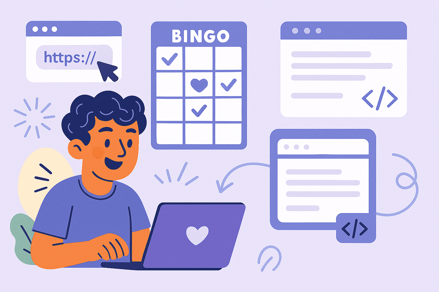 bingo card sharing illustration