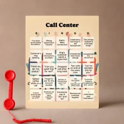call center bingo with red phone